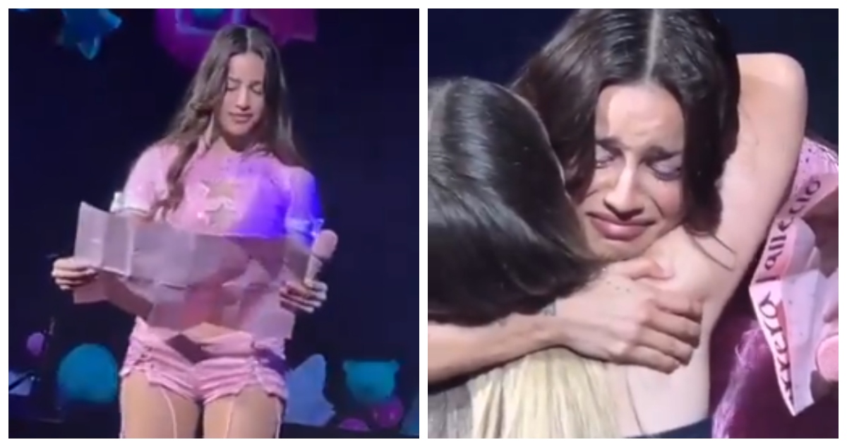Emilia Mernes no pudo contener las lágrimas al leer pancarta de fan a su “guerrero” fallecido