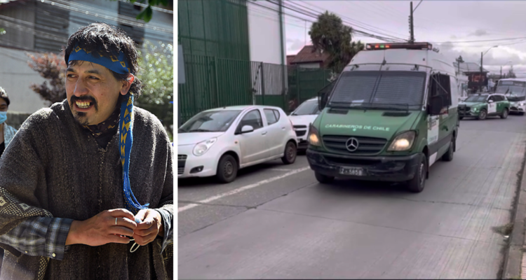 Imagen de Facundo Jones Huala y de patrulla tras ser detenido