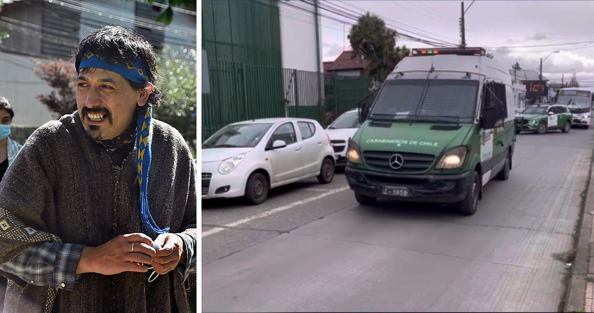 Imagen de Facundo Jones Huala y de patrulla tras ser detenido