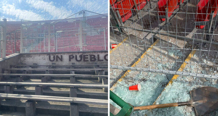 Hinchas de La U dañaron el memorial del Estadio Nacional.
