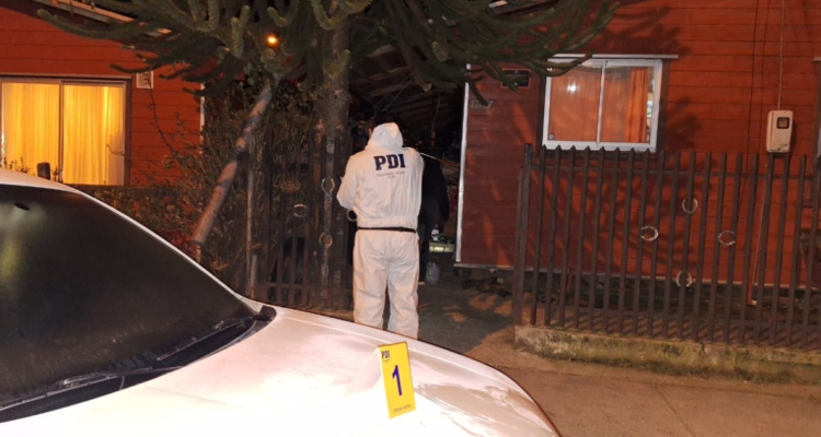 Sitio del suceso donde hombre fue baleado en Panguipulli