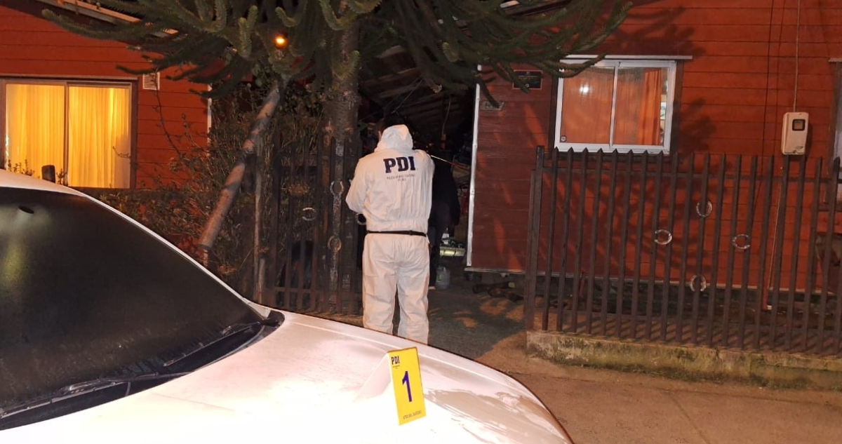 Sitio del suceso donde hombre fue baleado en Panguipulli