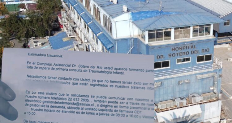 Joven es notificada para atención en Hospital Sotero del Río luego de 17 años que pidió la hora
