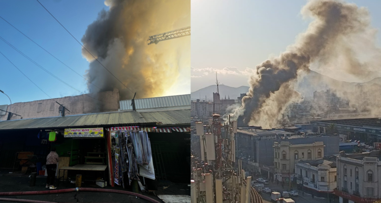 Incendio afecta a locales en sector de La Vega en Recoleta: Bomberos ya está en el lugar