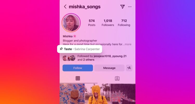 Los usuarios de Instagram ahora pueden compartir sus gustos en música añadiendo una canción en su perfil para que otros escuchen un extracto.