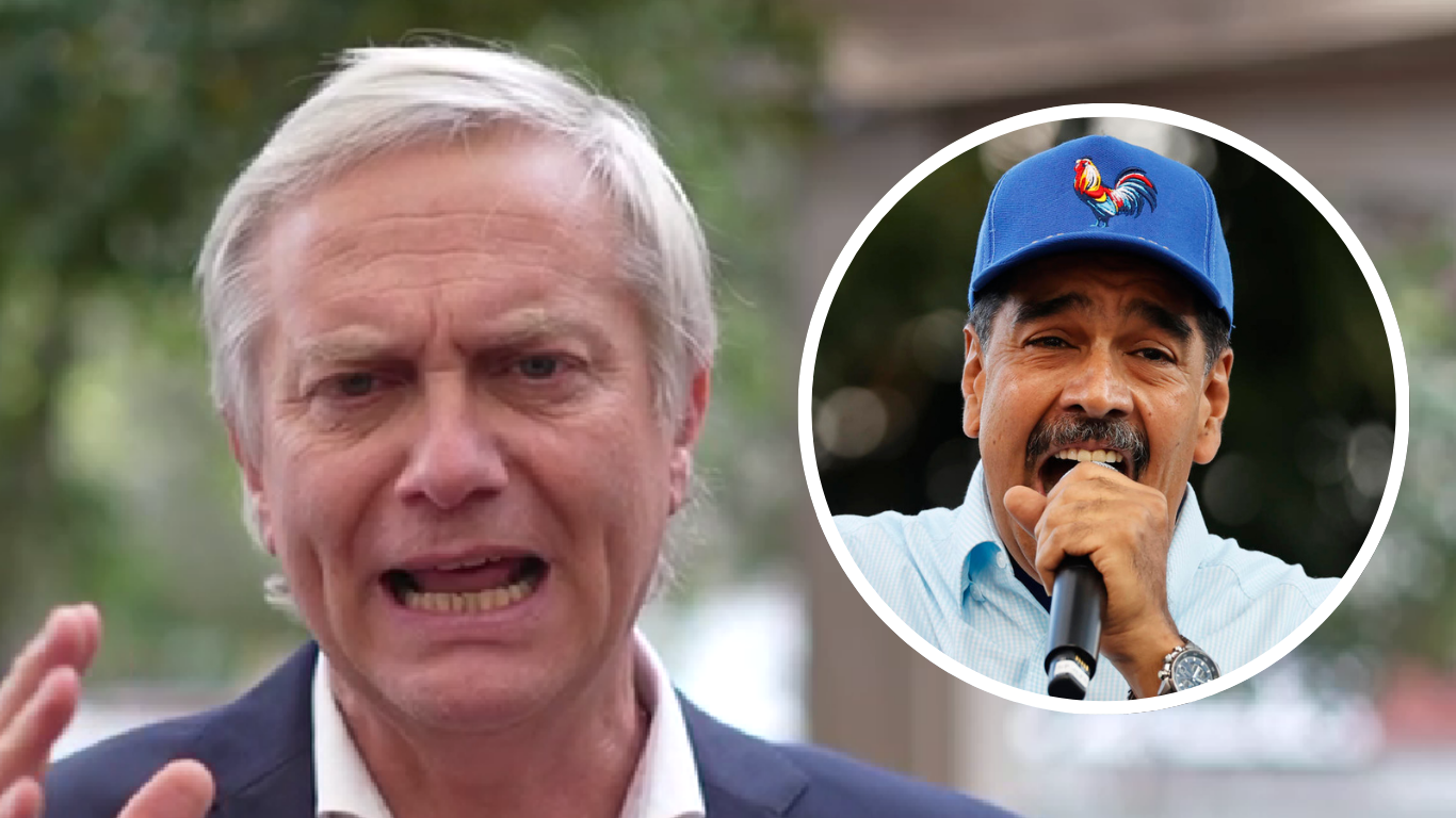 En la imagen, el líder del Partido Republicano, José Antonio Kast, y el dictador Nicolás Maduro.