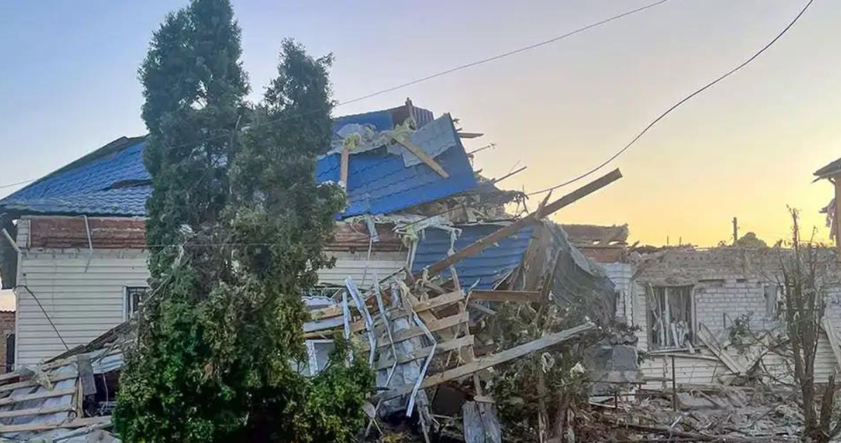 Casas destruidas en la región rusa de Kursk
