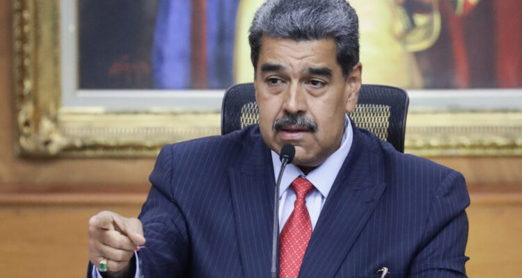 Nicolás Maduro, durante una rueda de prensa en el Palacio de Miraflores en Caracas (Venezuela).