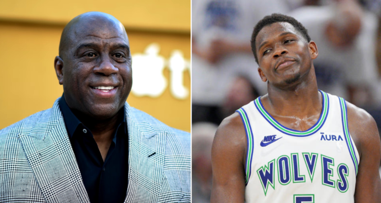 Magic Johnson barre con Anthony Edwards tras ningueno.