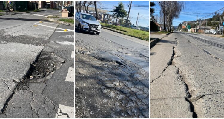 Mal estado de calles en San Pedro de la Paz