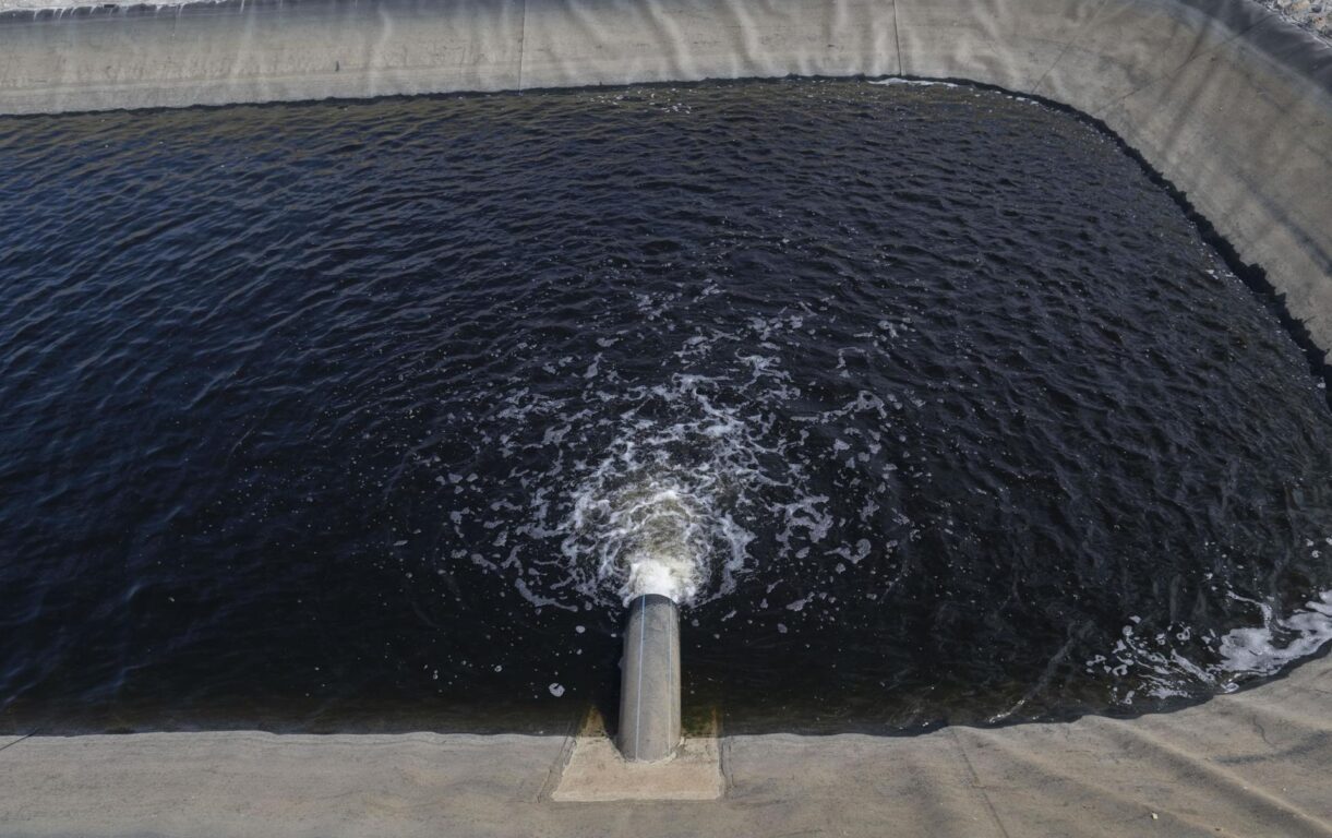 
Una vista de la planta de tratamiento de aguas residuales de Sale, Marruecos