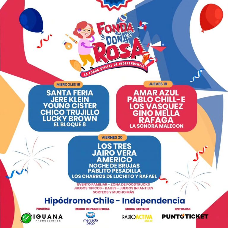 Revisa aquí las mejores fondas en Santiago para Fiestas Patrias: conoce artistas, precios y fechas