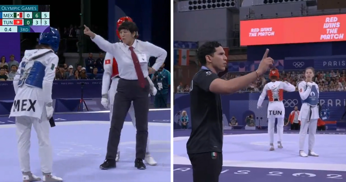 Mexicana Daniela Souza fue expulsada dramáticamente en Taekwondo de París 2024.