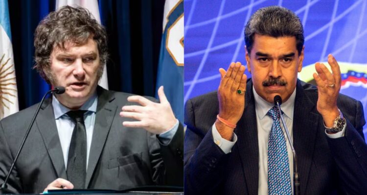 Jamier Milei y Nicolás Maduro.