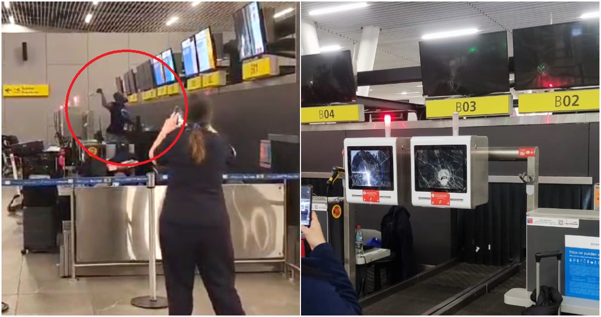 minuto-de-furia-en-aeropuerto-de-santiago_-pasajero-rompe-pantallas-por-cobro-de-equipaje-extra