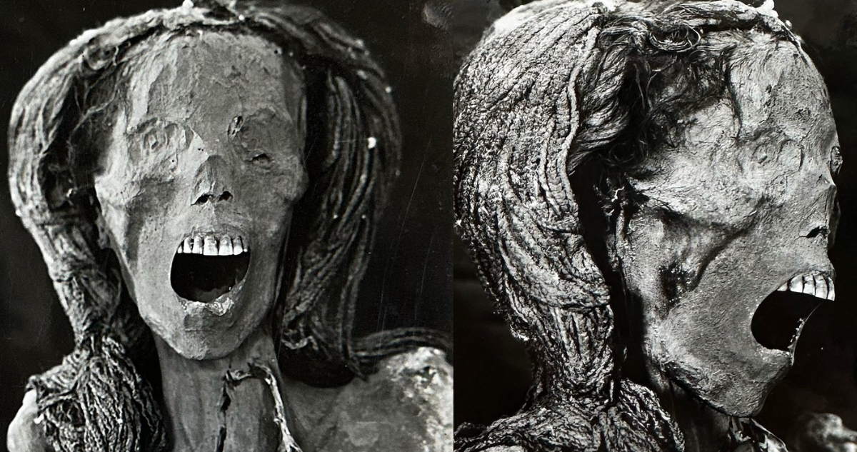 Foto de la extraña momia egipcia que tiene un grito plasmado en el rostro