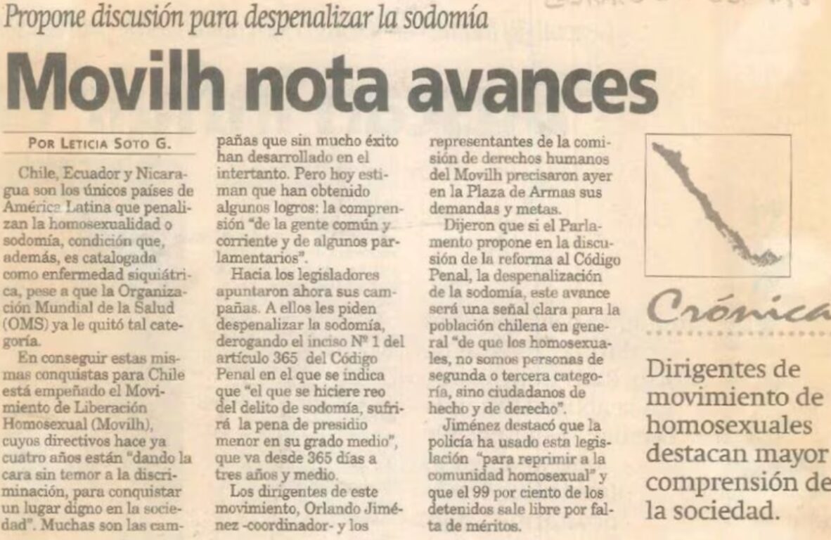 Recorte de diario de 1995