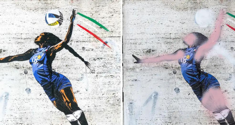 Vandalizan mural en honor a medallista olímpica en Italia: generó repudio y acusaciones de racismo