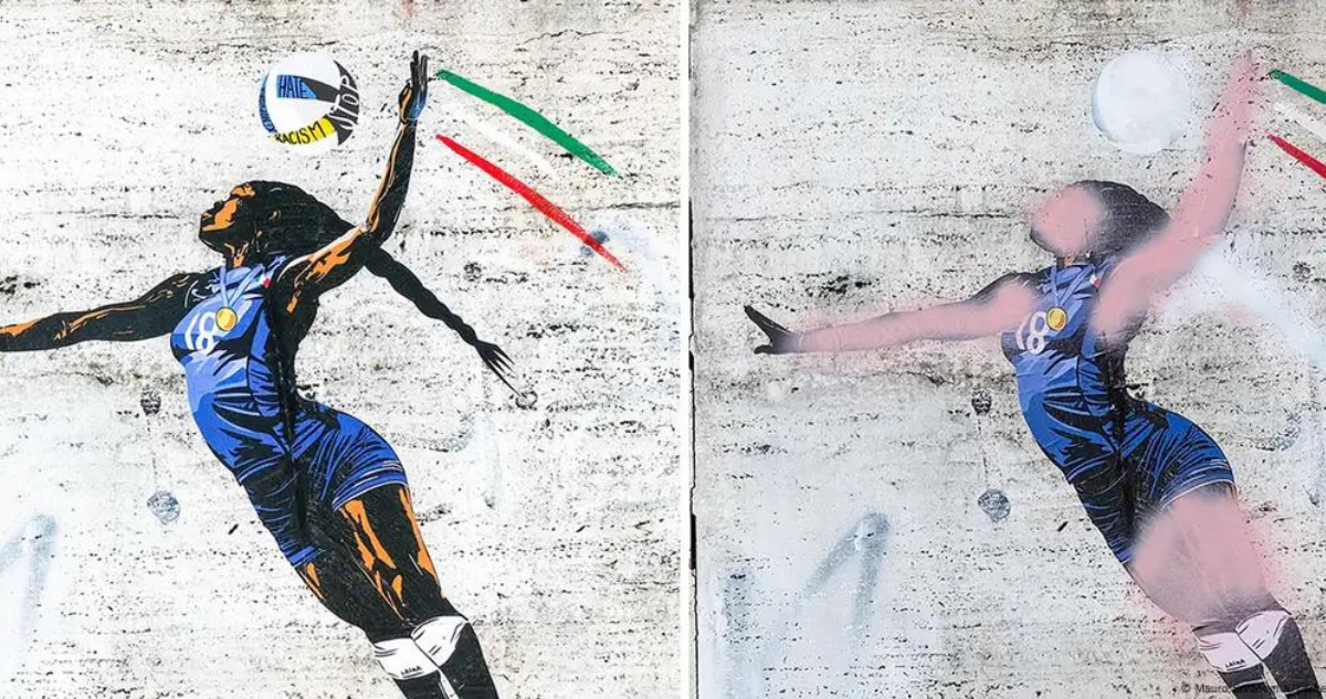 Vandalizan mural en honor a medallista olímpica en Italia: generó repudio y acusaciones de racismo