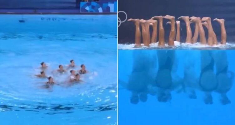 La innovadora presentación de EEUU en nado sincronizado con moonwalk de Michael Jackson incluido