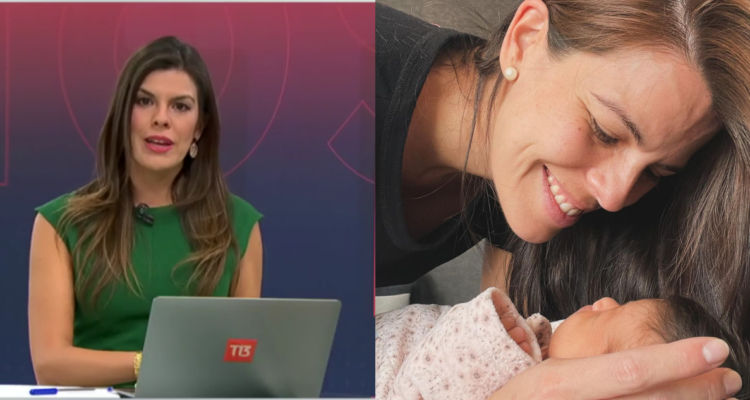 Natalia López junto a su bebé en referencia a corte de luz en la región Metropolitana