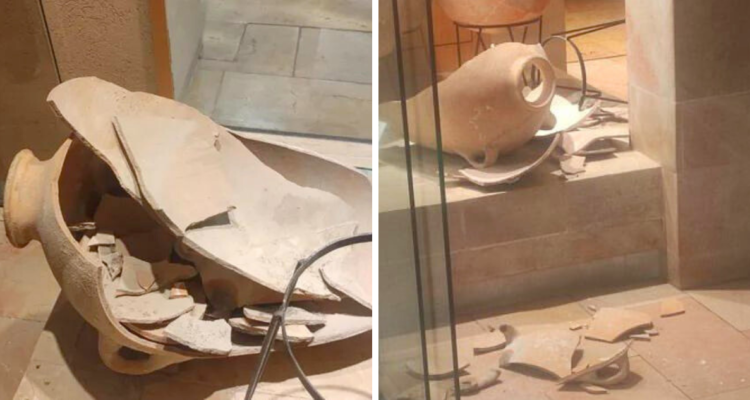 niño rompe accidentalmente un frasco de 3.500 años de antigüedad durante una visita a un museo.