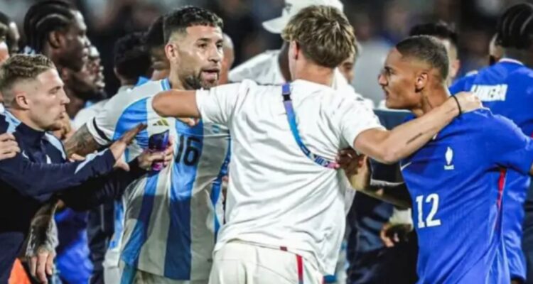 Nicolás Otamendi y su furia tras festejos de Francia ante Argentina en JJOO