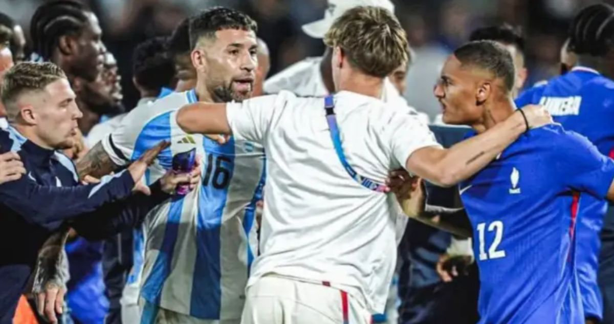 Nicolás Otamendi y su furia tras festejos de Francia ante Argentina en JJOO