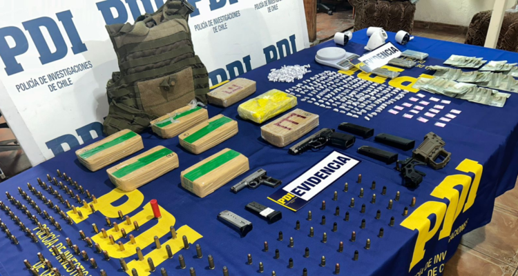 Allanamiento de la PDI en San Bernardo deja 5 detenidos por tráfico de drogas y robo con homicidio