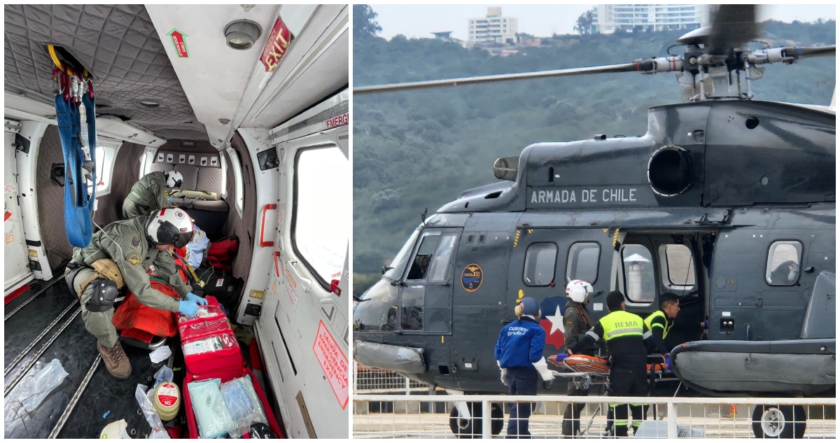 Rescate aeromédico de tripulante filipino en altamar