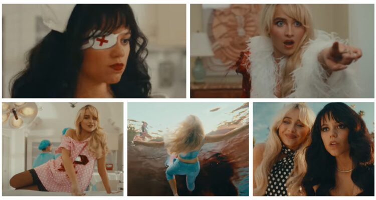 Sabrina Carpenter y Jenna Ortega desatan una pelea salvaje y “tarantinesca” en videoclip de “Taste”