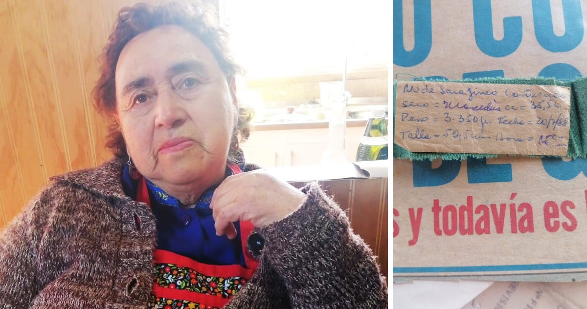 Imagen de Sara Jineo, mujer a la que le robaron su hijo en el Hospital de Temuco