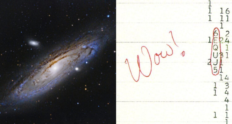 Escáner de la señal Wow! y foto referencial de una galaxia