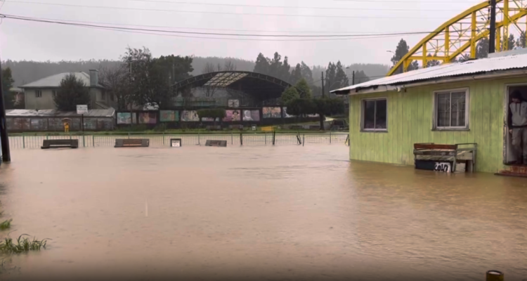 Inundación por sistema frontal en Curanilahue