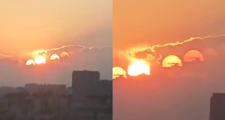 Imagen que muestra el fenómeno de 7 soles en China