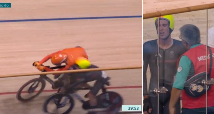 La fea acción de Jan Willem van Schip para sacar de competencia a ciclista británico del Madison en los JJOO