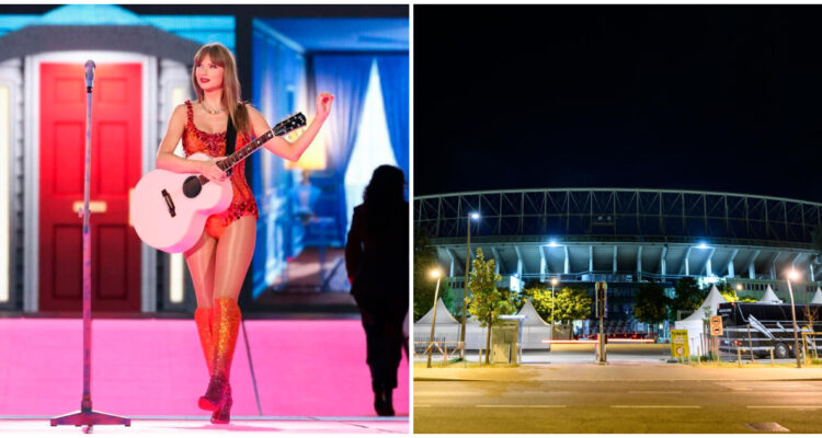 Imagen de Taylor Swift y el estadio Ernst Happe