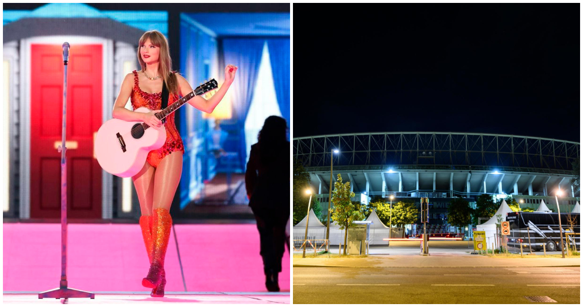 Imagen de Taylor Swift y el estadio Ernst Happe