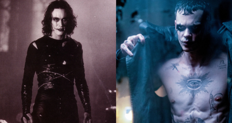 Brandon Lee en The Crow (1994) y Bill Skarsgard en el remake de 2024