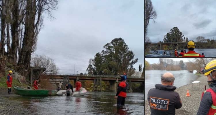 Unidad de Rescate realizando labores de búsqueda en Osorno.