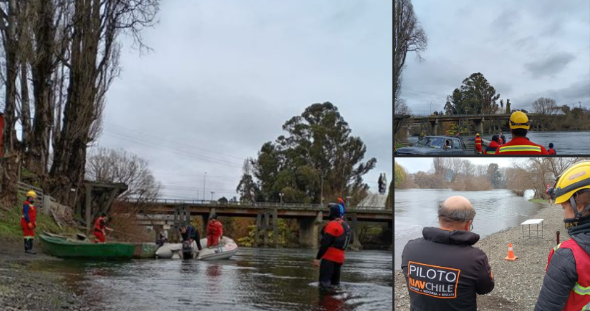 Unidad de Rescate realizando labores de búsqueda en Osorno.