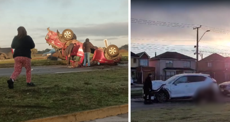Grave accidente de tránsito se registra en avenida Costanera en Hualpén: camioneta volcó