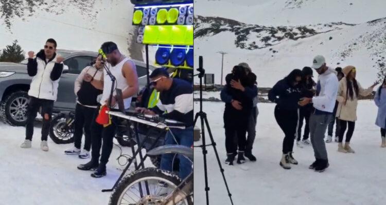Viralizan a venezolanos que transformaron la nieve en salsoteca: cibernautas debaten sobre costumbres
