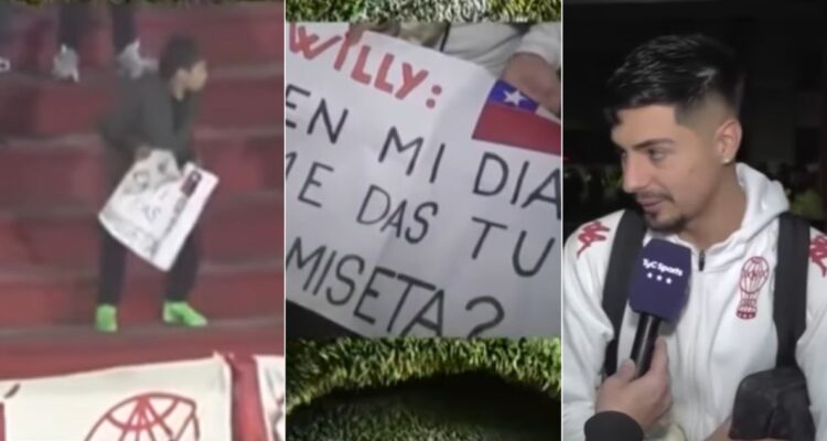 Williams Alarcón regaló su camiseta a niño que se la pidió con especial letrero