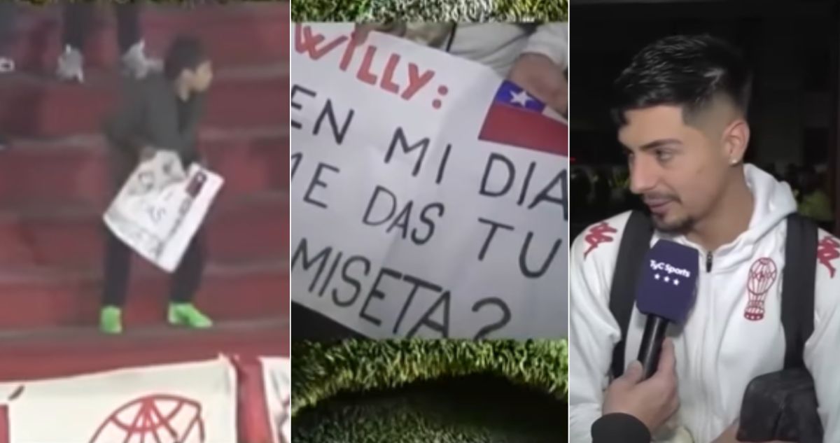 Williams Alarcón regaló su camiseta a niño que se la pidió con especial letrero