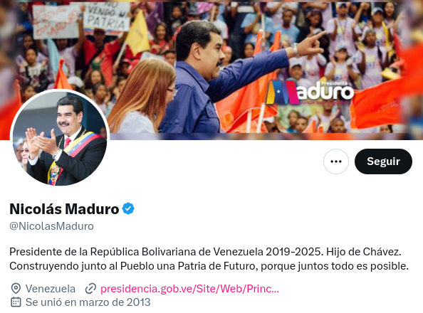 Cuenta de Twitter de Nicolás Maduro