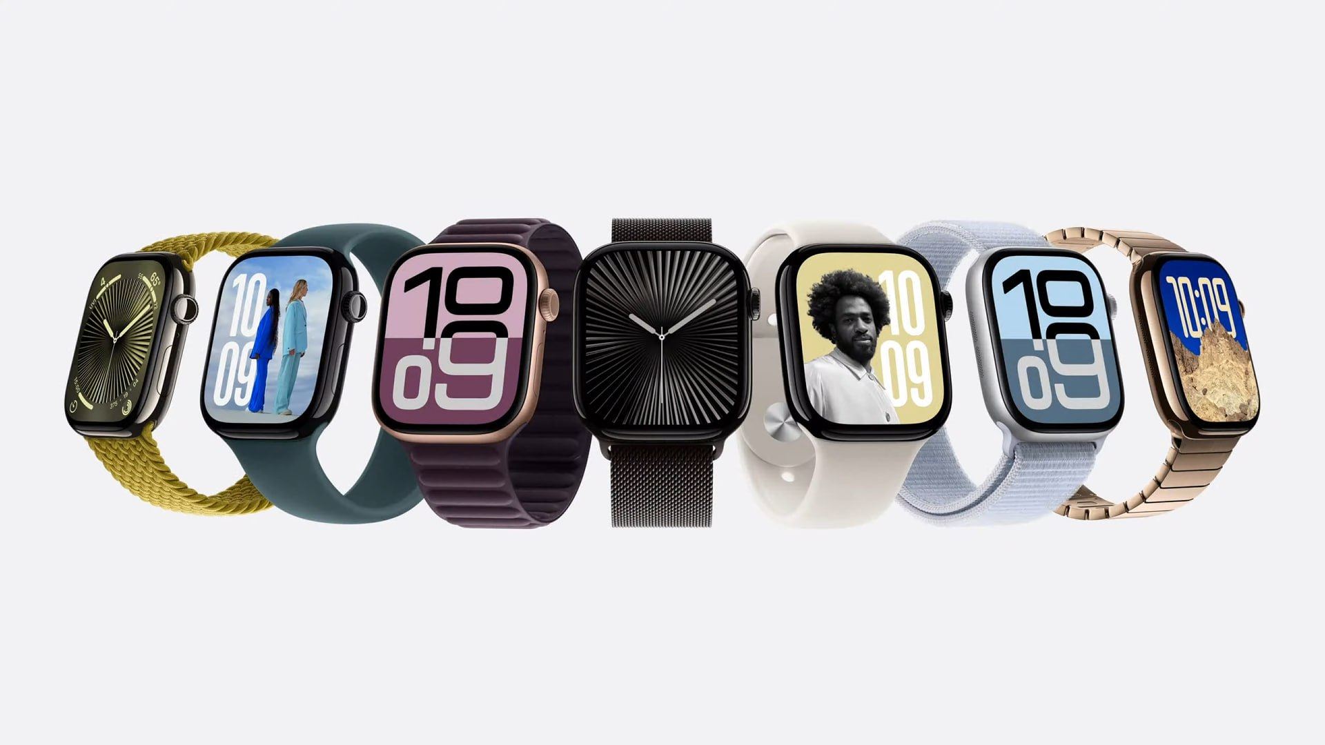 Imagen de los nuevos Apple Watch Series 10, en sus diferentes versiones.