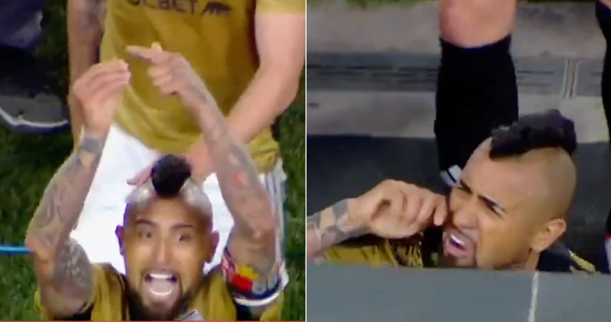 Arturo Vidal realizó polémicos gestos a hinchas de River Plate tras eliminación.