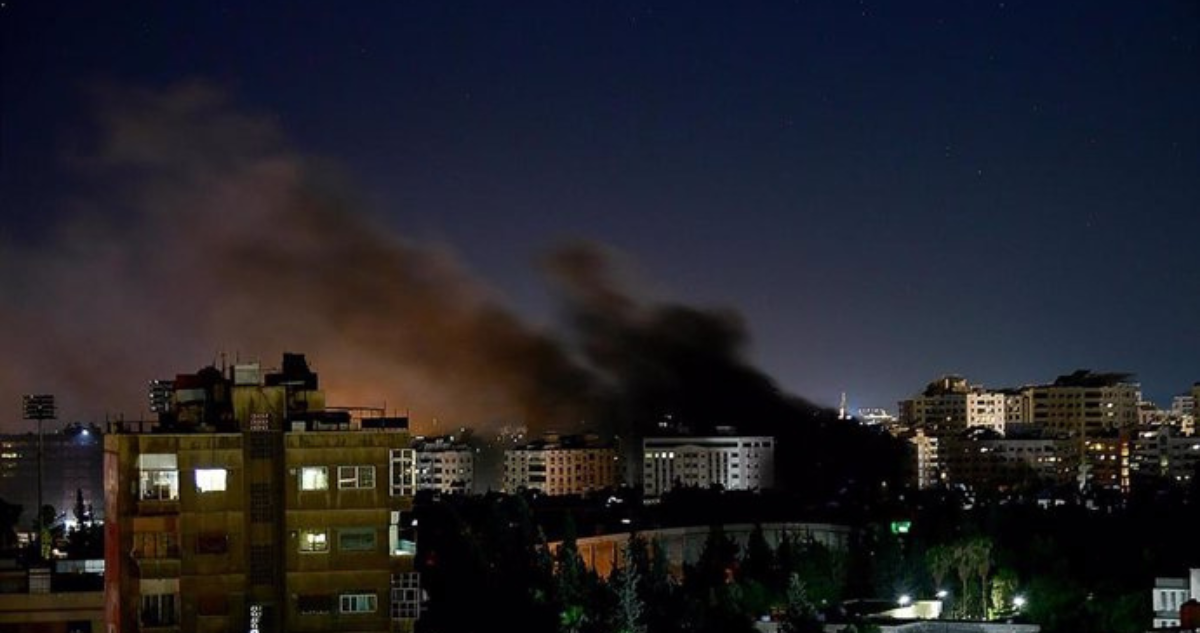 Imagen de archivo de un bombardeo israelí sobre Damasco (Siria)