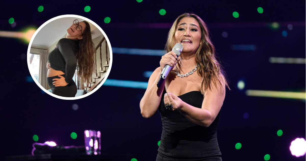 Belén Mora en el Festival de Viña 2023 y miniatura de anuncio de su tercer embarazo